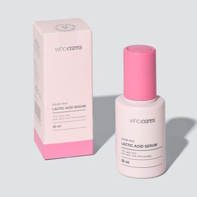 Незмивна сироватка-пілінг із молочною кислотою whocares Gentle Peel Lactic Acid Serum 30 мл