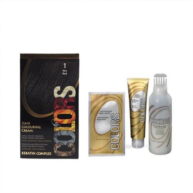 Фарба для волосся з кератином, колір 1 (чорний)