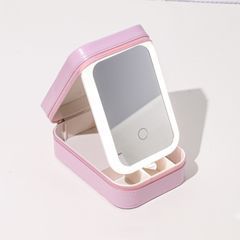 Скринька-органайзер для косметики ANbeauty LED 17х11.5х6 см Рожевий (AN0103637)